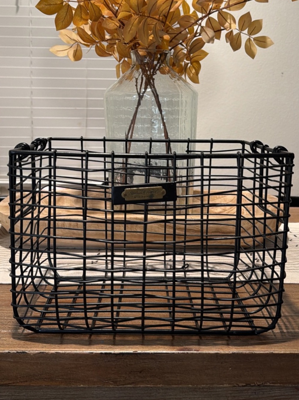 Hearth & Hand Magnolia -Medium Metal Wire Storage Basket Black - Discontinued